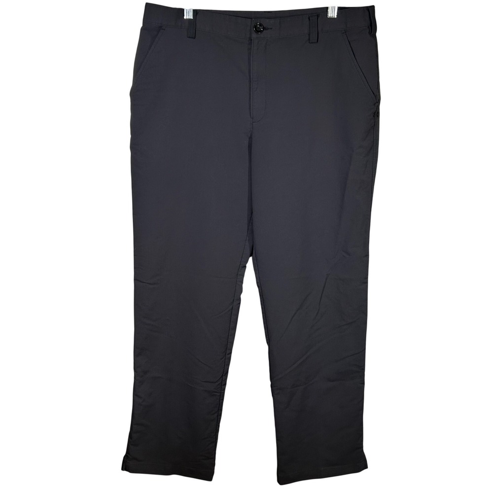 Under Armour Men's Black Straight Leg Golf Pants Size 38x32 Tech Polyester Blend